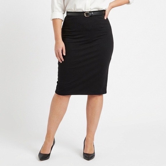 naked wardrobe Dresses & Skirts - Naked Wardrobe Black Bodycon Midi Skirt Plus Size 1X Made in USA
